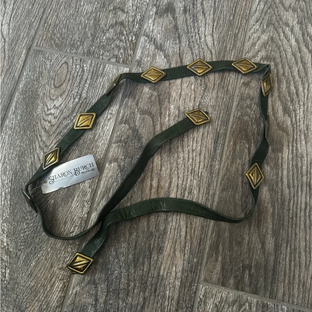 Vintage Sharon Burch decorative leather strip with ornaments
